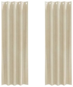 Cortinas Blackout vidaXL com Ilhós 2 pcs Veludo Creme