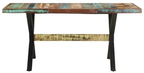 Mesa de jantar 160x80x76 cm madeira recuperada maciça