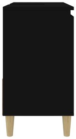 Armário de casa de banho 65x33x60cm derivados de madeira preto