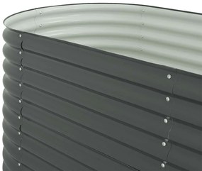 Canteiro elevado de jardim aço galvanizado 320x80x81cm cinzento