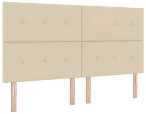 Cabeceira vidaXL com Botões Estofada Creme 180 cm Tecido
