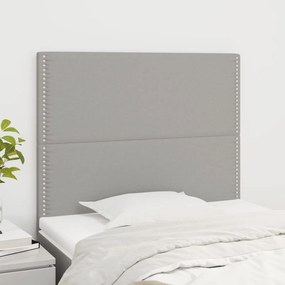 Cabeceira de cama 2 pcs tecido 90x5x78/88 cm cinzento-claro