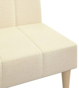 Sofá-cama de 2 lugares tecido cor creme