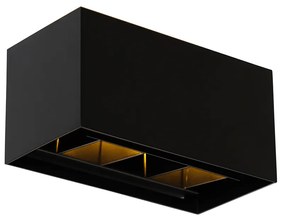 Candeeiro de parede moderno preto retangular 2 luzes - Edwin Moderno