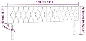 Cabeceira de cama 2 pcs tecido 80x7x78/88 cm cinzento-claro