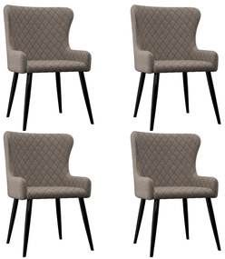 vidaXL Cadeiras de jantar 4 pcs tecido cinzento-acastanhado