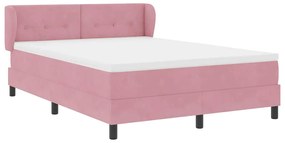 Cama Box com Colchão vidaXL Rosa 160x200 cm Veludo