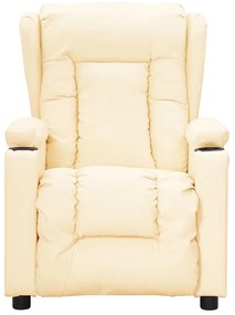 Poltrona elevatória couro artificial cor creme