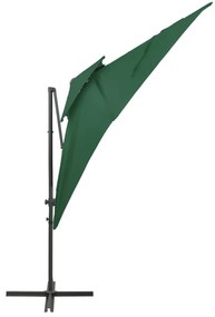 Guarda-sol de jardim cantilever toldo duplo 250x250 cm verde