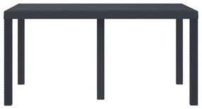 Mesa de Jardim Antracite 150x100x73 cm em Rattan Sintético