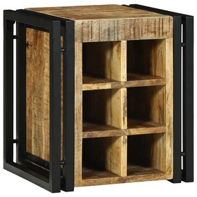 Rack de Vinho 34,5 x 35 x 39 cm Madeira Sólida de Mangueira Rústica