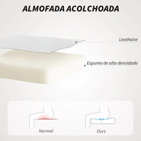 Cadeira de Escritório com Encosto Alto Cadeira para Secretária com Altura Ajustável Função Inclinável 61x62x106-116 cm Branco