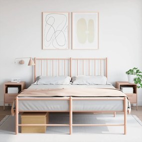 vidaXL Mesas de cabeceira 2 pcs 36x39x50,5 cm aço rosa
