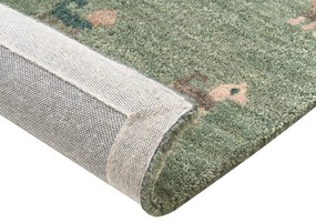 Tapete Gabbeh em lã verde 140 x 200 cm KIZARLI Beliani