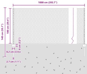 Postes de Cerca vidaXL 10 pcs U-Channel 100 cm Aço Galvanizado, Cerca