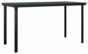 Conjunto jantar jardim 5 peças almofadas vidro vime PE castanho