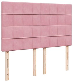 Cama com molas/colchão 160x200 cm veludo rosa