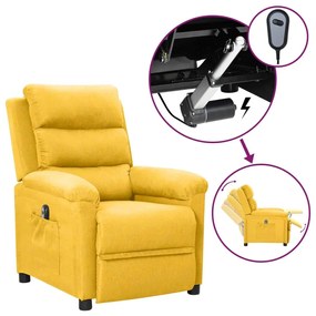 vidaXL Poltrona reclinável elétrica tecido amarelo