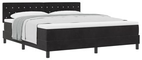 Cama Box Spring com Colchão vidaXL Preto Super King Veludo