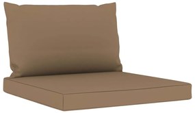 vidaXL Almofadões para sofás de paletes 2 pcs tecido cinza-acastanhado