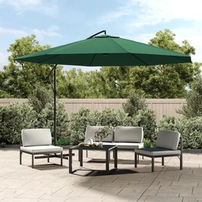 Guarda-sol de jardim cantilever 3,5 m verde