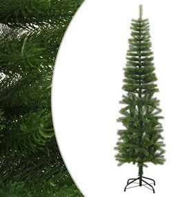 Árvore de Natal artificial fina com suporte PE 180 cm