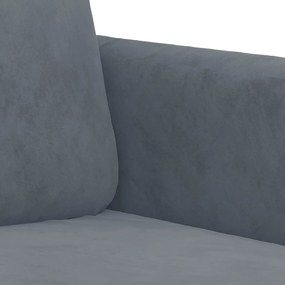 Sofá de 2 lugares 120 cm veludo cinza-escuro