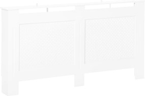 HOMCOM Cobertura para Radiador em MDF com Ripas e Prateleira Superior 151,5x19x82 cm Branco | Aosom Portugal