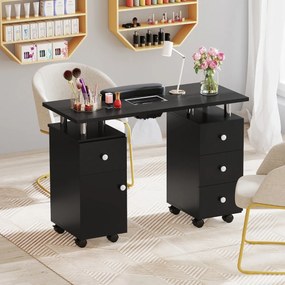 Mesa de Manicura, 108 x 45 x 76 cm, Coletor de Pó Elétrico, Preto