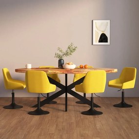 vidaXL Cadeiras de jantar giratórias 6 pcs veludo amarelo mostarda