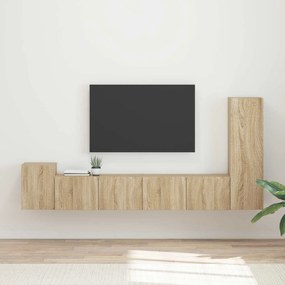 vidaXL Conjunto de móvel de TV Montado na parede 3 pcs Carvalho Sonoma