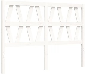 Estrutura de cama com cabeceira 120x200cm madeira maciça branco