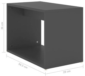 3pcs conjunto mesas centro 60x60x38 cm madeira processada cinza