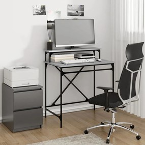 vidaXL Secretária 80x50x90 cm derivados madeira/ferro cinzento sonoma