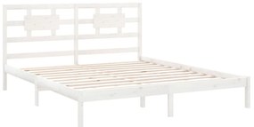 Estrutura de cama 160x200 cm madeira maciça branco
