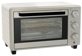 HOMCOM Mini Forno Elétrico 21L 1400W com Temporizador até 60min e Temperatura Ajustável até 230℃ 46x38,5x29 cm Creme e Prata | Aosom Portugal