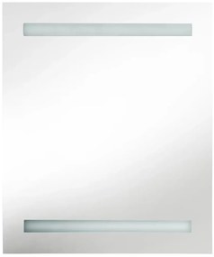 Armário espelhado casa de banho LED 50x14x60 cm cinza brilhante