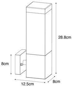 Candeeiro de parede moderno para exterior cinzento escuro com fumo - Malios Moderno