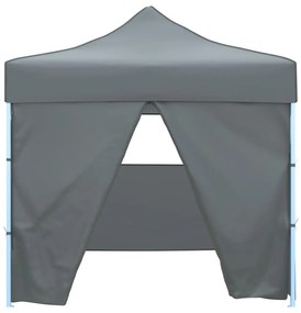 Tenda festas pop-up dobrável 4 paredes laterais 3x3 m antracite