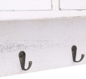 Cabide de parede 50x10x34 cm madeira branco