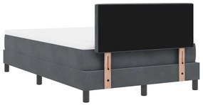 Cama Box com Colchão vidaXL Cinza Escuro 120x200 cm Veludo