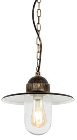 Candeeiro de suspensão exterior rústico ouro antigo IP44 - Kansas