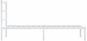 Estrutura de cama com cabeceira 90x200 cm metal branco