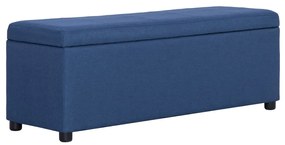vidaXL Banco c/ compartimento de arrumação 116 cm poliéster azul