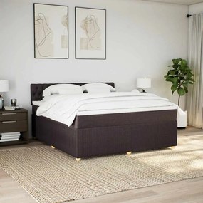 Cama com molas/colchão 180x200 cm tecido castanho-escuro