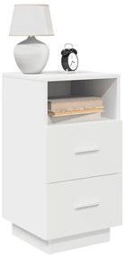 Mesas de cabeceira 2 pcs com 2 gavetas 36x36x68 cm branco