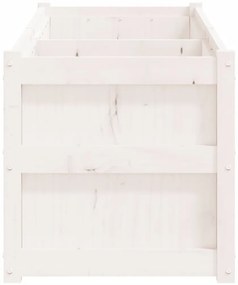Vaso/floreira de jardim 150x50x50cm madeira pinho maciça branco