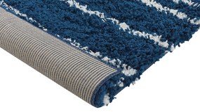 Tapete azul e branco 80 x 150 cm TASHIR Beliani