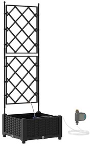 Jardineiras de Jardim 1 pc Preto 40 x 40 x 126 cm Plástico