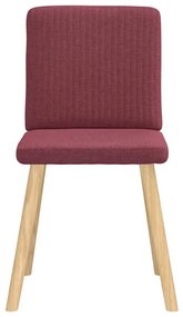 Cadeiras de jantar 6 pcs tecido vermelho-tinto